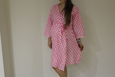 Pink Polka Dots Maternity Hospital Gown-0