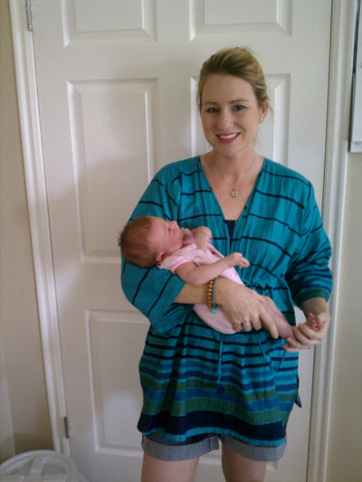 Teal Maternity Tunic - Nursing Shirt-0