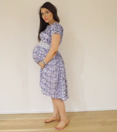 Aztec 50s style Maxi Maternity Dress-0