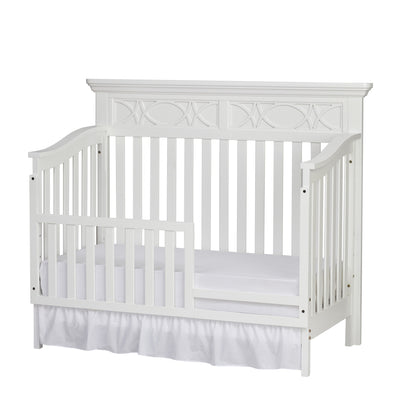 White Solid and Manufactured Wood Standard Four In One Convertible Crib-0