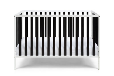 Black and White Solid and Manufactured Wood Standard Three In One Convertible Crib-0