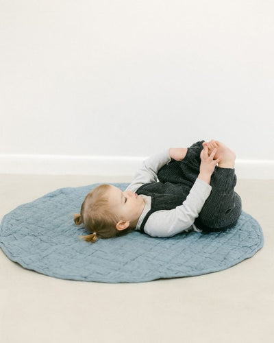 Stone Washed Linen Quilted Play Mat-0